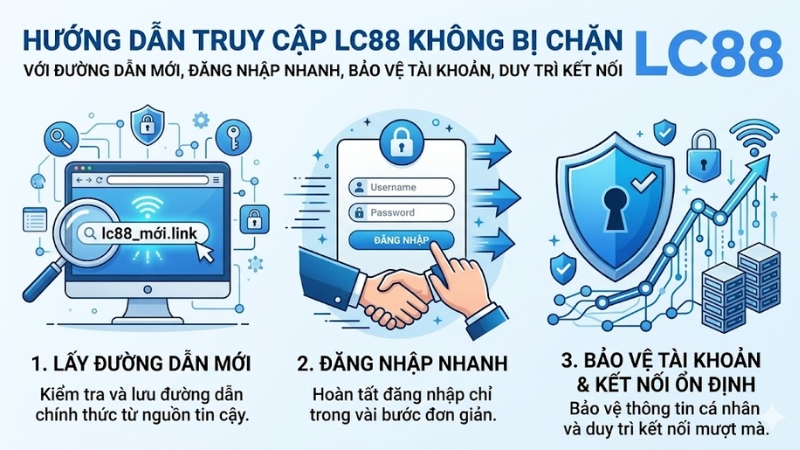 Hướng dẫn truy cập LC88 không bị chặn với đường dẫn mới, giúp đăng nhập nhanh, bảo vệ tài khoản và duy trì kết nối ổn định.